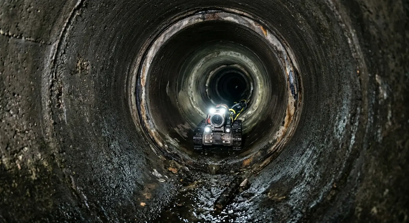 Robotic sewer camera inspecting pipe interior for Sewer Line Repair in Bella Vista